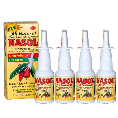 4 Pack - Nasol - All Natural Nasal Spray